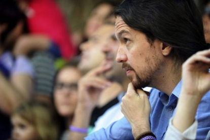 El secretario general de Podemos, Pablo Iglesias, en un acto de Podemos en Toledo, este domingo.-Foto:   EFE / ISMAEL HERRERO / EFE