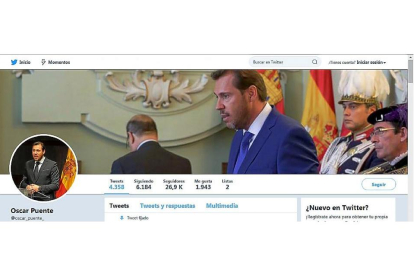 Perfil en twitter del alcalde de Valladolid Óscar Puente.-EL MUNDO