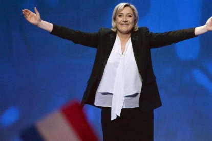 Marine Le Pen, en el mitin de Nantes.-AFP / JEAN-FRANCOIS MONIER