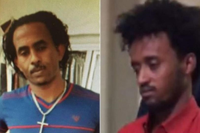 Mered Yehdego Medhane, considerado el verdadero traficante de personas (izquierda), y Mered Tesfamariam, el eritreo extraditado a Italia.-