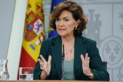 Carmen Calvo, vicepresidenta del Gobierno y ministra de la Presidencia, Relaciones con las Cortes y Memoria Democrática.- E. M.