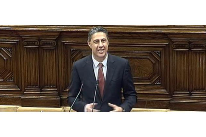 El líder del PPC, Xavier García Albiol, este domingo.-