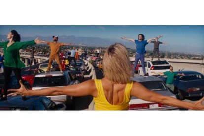 Un fotograma de la escena inicial de 'La La Land'.-