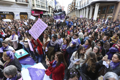 Movilizaciones con motivo del Día Internacional de la Mujer en 2020 en Palencia. / ICAL