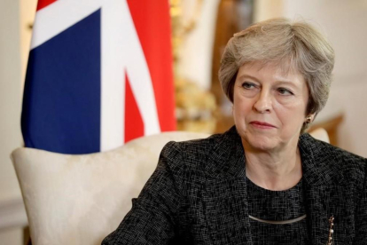 La primera ministra británica, Theresa May, en su residencia de Downing Street.-EL PERIÓDICO