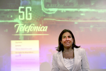 María Jesús Almazor, consejera delegada de Telefónica España, durante la presentación del despliegue 5G en septiembre. - ICAL