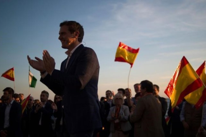 El candidato de Ciudadanos, Albert Rivera, en un mitin en Málaga.-
