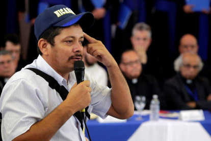 Medardo Mairena en un foro del diálogo nacional con el gobierno de Nicaragua.-REUTERS