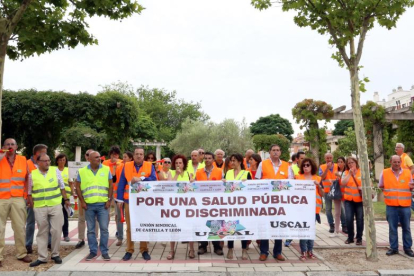 Miembros de Uscal, en una concentración celebrada en julio-RUBÉN CACHO/ ICAL