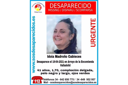 Cartel con información sobre una mujer desaparecida en Arroyo de la Encomienda. / E.M.