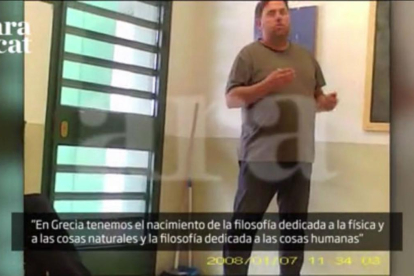Captura del video difundido de Oriol Junqueras en la prisión de Estremera-ARA.CAT