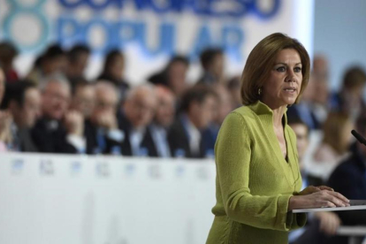 María Dolores de Cospedal, en la clausura del congreso del PP.-AFP