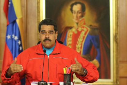 Nicolás Maduro, durante la comparecencia para valorar los resultados de las elecciones legislaltivas.-