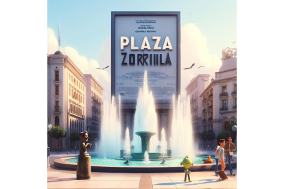 La fuente de Plaza Zorrilla recreada a través de la Inteligencia Artificial. Bing Image Creator de Microsoft