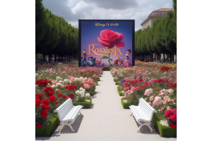 La Rosaleda de Las Moreras, ambientada en una película de Disney Pixar. Bing Image Creator de Microsoft