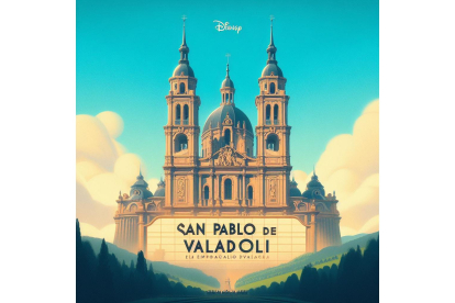 Recreación de la iglesia de San Pablo como si de una portada de Disney Pixar se tratara. Bing Image Creator de Microsoft