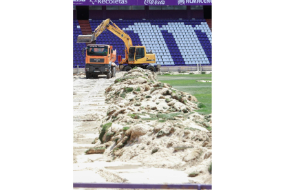Aspecto de las obras en el estadio José Zorrilla durante esta semana.-J.M. LOSTAU
