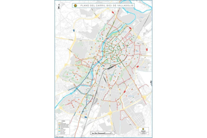 Mapa de la red ciclista de Valladolid / Ay. Valladolid. /ICAL