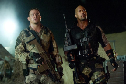 Channing Tatum y Dwayne Johnson, en una escena de la película 'G.I. Joe: la venganza'.-