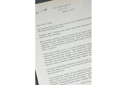 Carta del presidente Lyndon Johnson a la viuda de Luther King.-Foto: HANDOUT / REUTERS