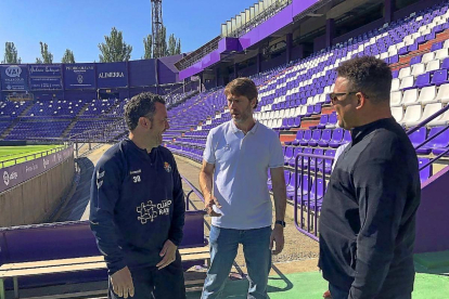Sergio, Suárez y Ronaldo, ayer en el estadio José Zorrilla.-RVCF