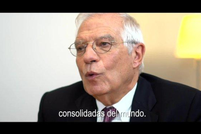 Josep Borrel, en el vídeo que ha difundido el Gobierno.-VIDEOTAPE