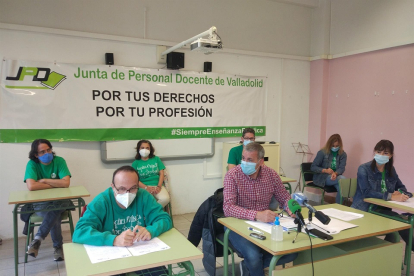 Rueda de prensa de la Junta de Personal Docente de Valladolid. - EUROPA PRESS