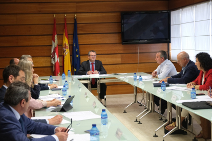 El consejero de Agricultura, Ganadería y Desarrollo Rural, Gerardo Dueñas, preside la reunión del Consejo Agrario de Castilla y León. ICAL