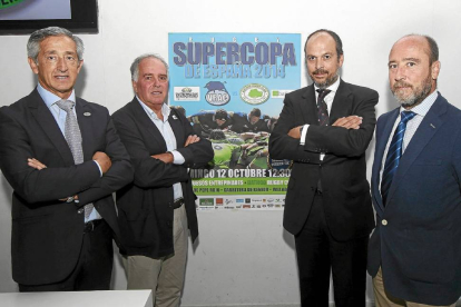 Marquínez, Feijóo, Garrote y Valentín-Gamazo, en la presentación de la Supercopa-J.M.Lostau