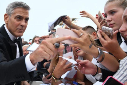 George Clooney, el pasado mes de septiembre, en el estreno de Suburbicon en el Festival de Cine de Venecia.-FILIPPO MONTEFORTE