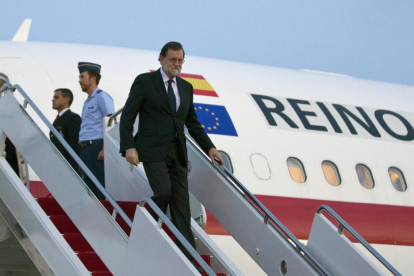 Llegada del presidente del Gobierno, Mariano Rajoy, a Washington para entrevistarse este martes en la Casa Blanca con el presidente de Estados Unidos, Donald Trump-DIEGO CRESPO (EFE)