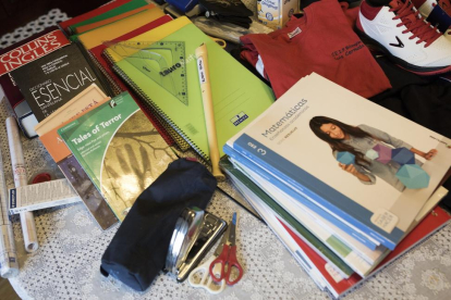 Foto de archivo con diverso material escolar como diccionarios y cuadernos.-ANTONIO HEREDIA / EL MUNDO