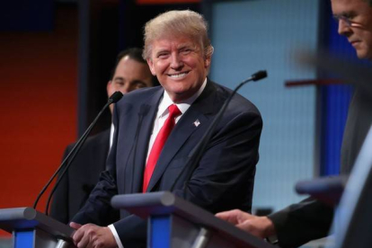 Donald Trump, durante el debate de los aspirantes republicanos a la Casa Blanca, el jueves en Cleveland.-Foto: AFP / CHIP SOMODEVILLA