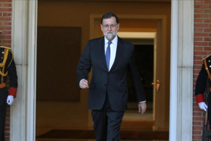 Mariano Rajoy, este lunes en la Moncloa.-JUAN MANUEL PRATS