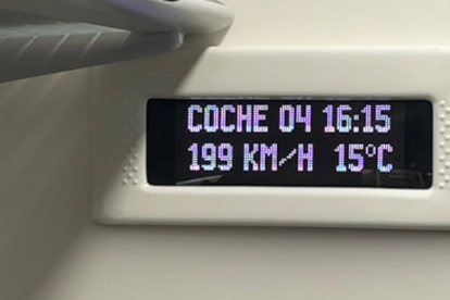 Velocidad de 199 km/h del tren en su recorrido a través de la variante de Pajares. -E.M.