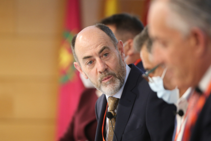 Jesús Posadas, presidente de Acor, durante la asamblea. ICAL.