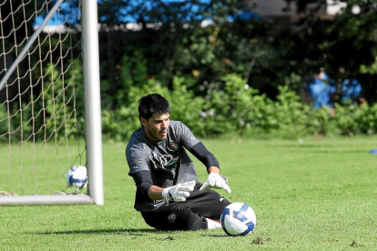 Jacobo, en un entrenamiento con el Valladolid de Mendilibar.-MONTSE ÁLVAREZ