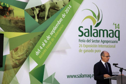 El presidente de la Diputación de Salamanca, Javier Iglesias, presenta Salamaq 2014, que engloba la Feria del Sector Agropecuario y la 26 Exposición Internacional de Ganado Puro-Ical