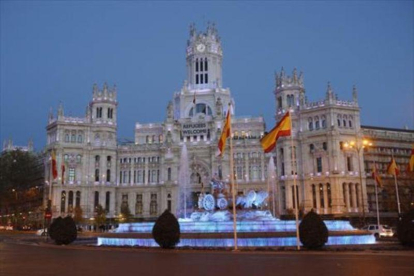 El Palacio de Telecomunicaciones en Cibeles, sede del Ayuntamiento de Madrid.-EFE