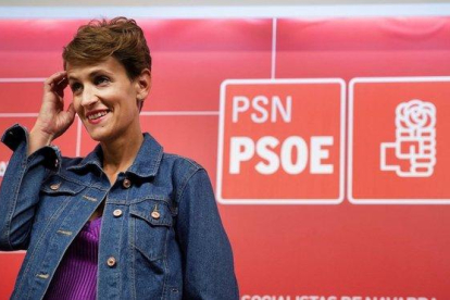 La candidata socialista a presidir Navarra, María Chivite, el pasado 2 de julio, en Pamplona.-EFE / VILLAR LÓPEZ