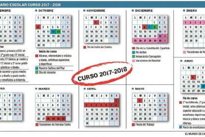 Calendario escolar curso 2017-2018-EL MUNDO
