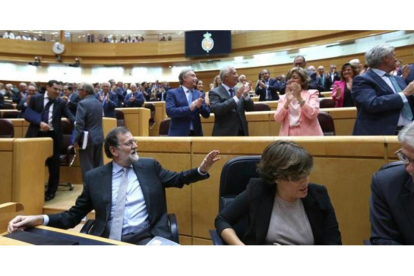 Mariano Rajoy, en el pleno del Senado.-DAVID CASTRO