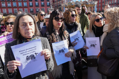 Concentración para pedir la pena de prisión permanente para el asesino de Paloma e India en la Plaza Mayor de Valladolid.- J. M. LOSTAU