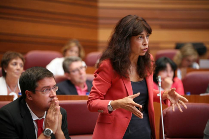 La procuradora socialista Ana Redondo durante su intervención en el Pleno de las Cortes de Castilla y León-Ical