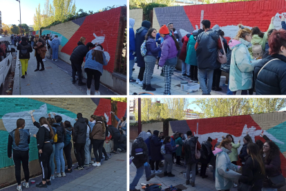 Participación conjunta con Nano Lázaro para realizar el mural 'La Esgueva imaginada'. -TWITTER