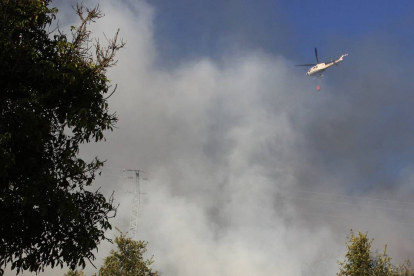 Un incendio forestal declarado en San Martín de la Falamosa (León) amenaza a varias casas de la pedanía-Ical