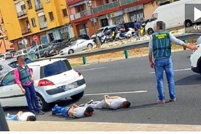 Tres de los miembros de la banda detenidos el 5 de abril en Valencia.-E. M.