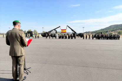 Base militar El Empecinado durante la entrega del Mando del GMANTO II/61 al Teniente
Coronel José Manuel Palomo García. -E.M.