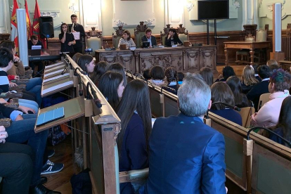 Los escolares se reunieron en el Ayuntamiento de Valladolid.-EUROPA PRESS