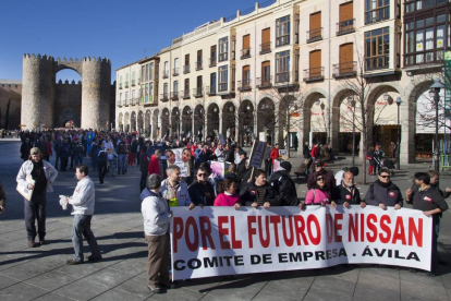La plantilla de Nissan en Ávila durante la jornada de huelga-Ical